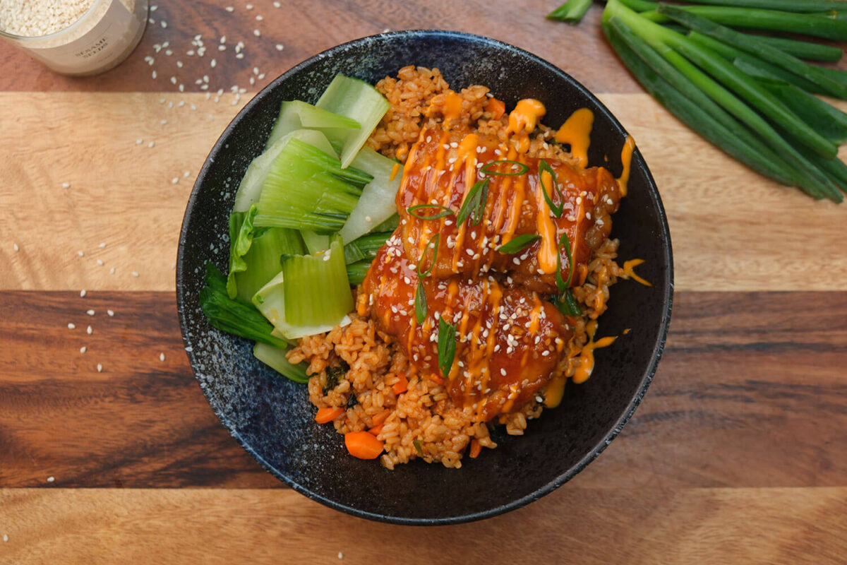 Garlic Honey Chicken Fried Rice