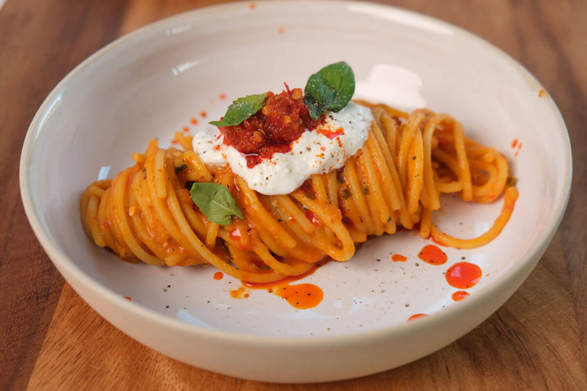 Roast Cherry Tomato & Burrata Pasta